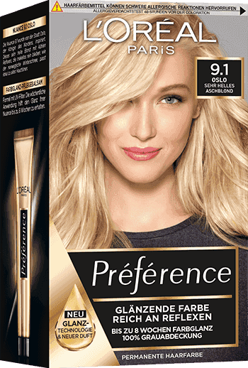 Blondehaare Oslo Sehr Helles Aschblond 91 Preference Packshot